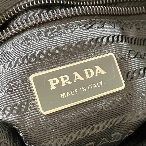 Prada black Tessuto nylon triangle logo front pocket crossbody shoulder bag - Picture 10 of 12